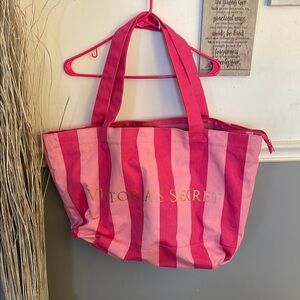 Victoria's Secret Pink Striped Tote Bag